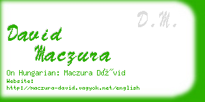 david maczura business card